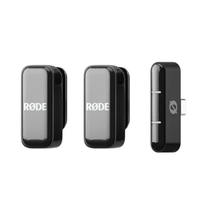 Abbildung von RØDE Wireless Micro Kompaktes drahtloses Mikrofon, Zwei Mikrofone mit Ladehülle für die Erstellung von Inhalten auf dem Smartphone USB C, Schwarz