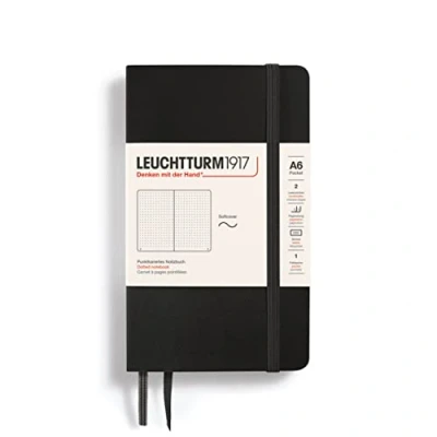 Abbildung von LEUCHTTURM1917 311346 Notizbuch Pocket (A6), Softcover, 123 nummerierte Seiten, dotted, Schwarz