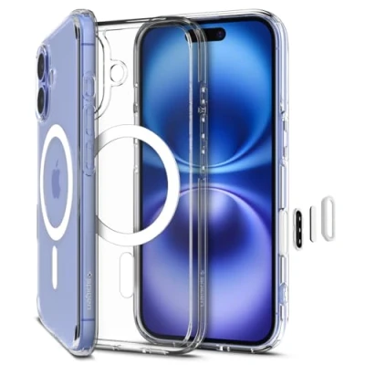 Abbildung von Spigen für iPhone 16 Hülle [Camera Control Button] Kamerasteuerung Aktivierte Case Ultra Hybrid T MagFit [Anti Yellowing] Kamerabutton Kameraknopf Handyhülle Kompatibel mit MagSafe Weiß