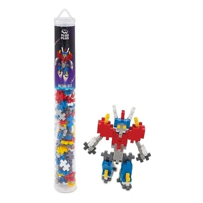 Abbildung von Plus 9604270 Kreativ Bausteine Tube, Mecha Roboter, Geniales Konstruktionsspielzeug, 100 Teile