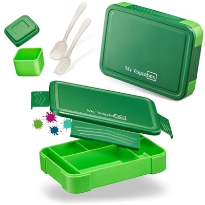Abbildung von My Vesperbox Mini Lite Bento Box Kinder Lunchbox extrem robust Brotdose Brotbox ideal für Kindergarten und Schule (Grün)