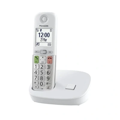 Abbildung von Panasonic KX TGU410EXW digitales schnurloses Telefon, Basisstation &amp; 1 Mobilteil, LCD Display, Favoriten Taste, Taschenlampe, extra laut, hörgerätekompatibel, Weiss Silber