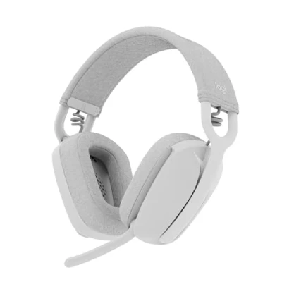 Abbildung von Logitech Zone Vibe 100 Leichte, kabellose Over Ear Kopfhörer mit geräuschunterdrückendem Mikrofon, Multipoint Bluetooth Headset, Funktioniert Teams, Google Meet, Zoom, Mac/PC Weiß