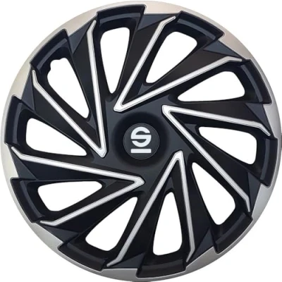 Abbildung von Sparco Radzierblenden Varese 14 Zoll Silber/Schwarz Satz mit 4 Stück