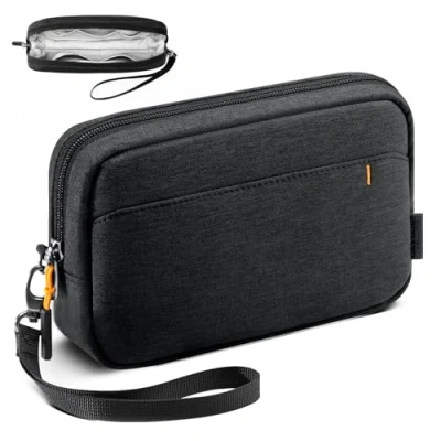 Abbildung von Inateck Kabeltasche Elektronik Organizer, Spritzwasserfester Reise Zubehör Tasche, Mehrzweck Zubehörtasche, Kompatibel mit Maus, Kabeln, USB Stick, Schwarz