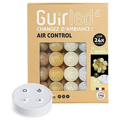 Abbildung von GuirLED LED Baumwollkugeln Lichterkette USB Drahtlose Fernbedienung Baby Nachtlicht 2h Dual 2A Netzteil enthalten 4 Intensitäten 24 Kugeln 2.4m Radiance