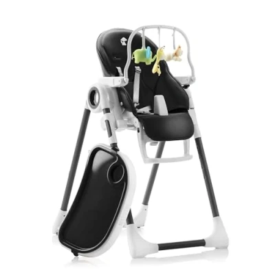 Abbildung von Sweety Fox Hochstuhl Baby mit Liegefunktion Verstehllbar und Klappbar, Kinderstuhl Sicherheitsgurt Mitwachsender Kinderhochstuhl 6 Monaten bis 3 Jahren, max. 15 kg Schwarz