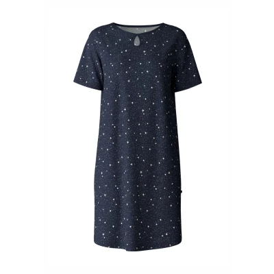 Abbildung von Calida Sweet Dreams KURZARMLÄNGE Nachthemd, Damen, Größe: 48/50, Peacoat blue
