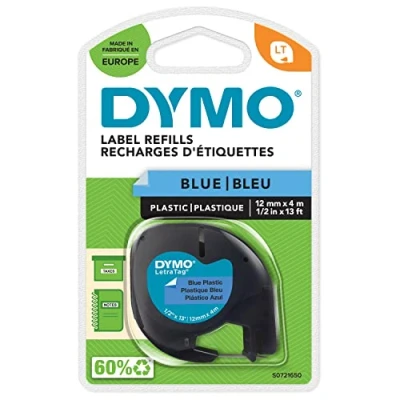 Abbildung von DYMO S0721650 Schriftband 91205 UK/FR Version, Schwarz auf Blau, 12mm