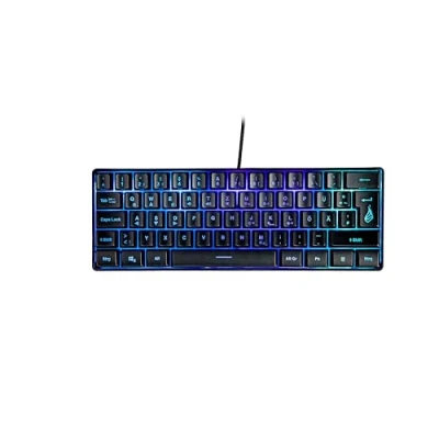 Abbildung von SureFire Kingpin X1 60% Gaming Tastatur German, Multimedia Keyboard klein &amp; mobil, RGB mit Beleuchtung, 25 Anti Ghosting Tasten, deutsches Layout QWERTZ