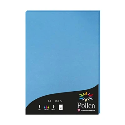 Abbildung von Clairefontaine 4211C Packung mit 50 Karten Pollen 120g, DIN A4, 21 x 29,7cm, Karibik