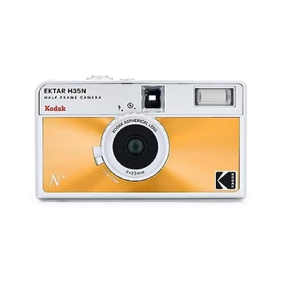 Abbildung von KODAK EKTAR H35N Halbformat Filmkamera, 35 mm, wiederverwendbar, Bulb Funktion, Sternfilter, beschichtetes, Objektiv (Film und Batterie sind Nicht im Lieferumfang enthalten) (Grün gestreift)