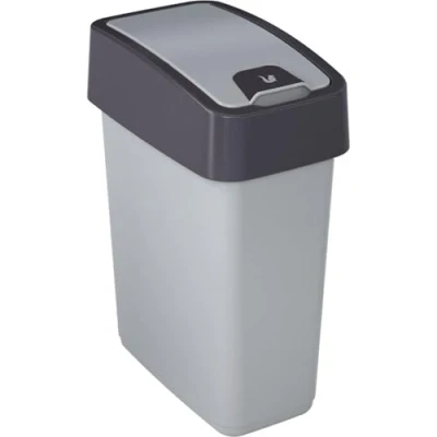 Abbildung von keeeper Premium Abfallbehälter mit Flip Deckel, Soft Touch, 10 l, Magne, Silber