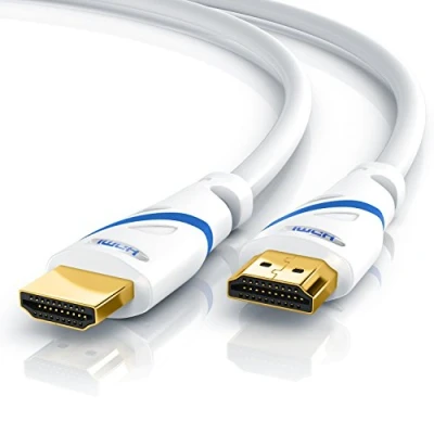 Abbildung von CSL 4k HDMI Kabel 2.0 10m Ultra HD @ 60Hz High Speed with Ethernet Full 3D ARC CEC HDCP HDR 18 Gbit s TV Blu ray PS5 Xbox Series X Switch weiß 10 Meter