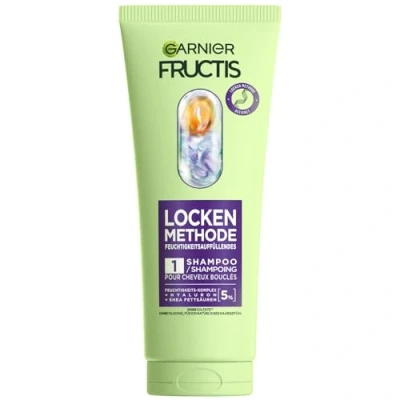 Abbildung von Garnier Feuchtigkeitsauffüllendes Shampoo für alle Arten von Locken, Sofort gebändigte Mit 5% Hyaluron und Shea Fettsäuren, Vegan, Ohne Silikone, Fructis Locken Methode, 1 x 200 ml