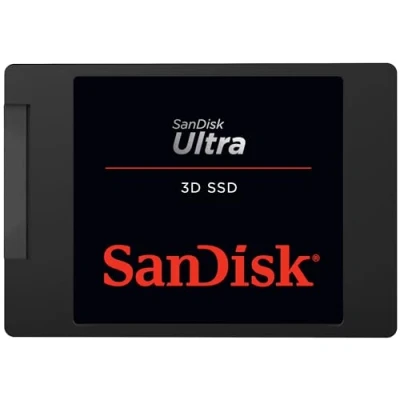 Abbildung von SanDisk Ultra 3D SSD 500 GB interne Festplatte (SSD intern 2,5 Zoll, stoßbeständig, NAND Technologie, n Cache 2.0 560 MB/s Übertragungsraten) Schwarz