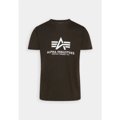 Abbildung von Alpha Industries Tshirt print, Herren, Größe: Large, Black olive