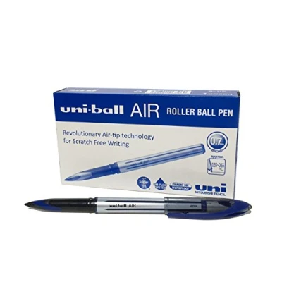 Abbildung von uni ball 190488000 UB 188 Micro Air Kugelschreiber, blaue Super Tinte, fälschungssicher, Füllfederspitze, 12 Stück