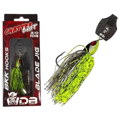 Abbildung von Angel Berger Wild Devil Baits Blade Jig Chatterbait Spinnköder Chatter Bait Kunstköder Barsch Hecht Zander (UV Green Pumpkin)