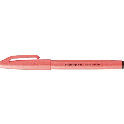Abbildung von Pentel SES15C FBX Brush Sign Pen neon rot, Faserschreiber, pinselähnliche Spitze, 1 Stück