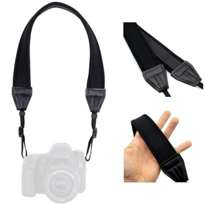 Abbildung von Lens Aid Kameragurt aus Neopren: Gepolsterter Nacken BZW. Schultergurt geeignet für Kameras von Canon, Nikon, Sony, Fujifilm, Olympus, Leica etc.