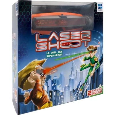 Abbildung von MEGABLEU Laser Shoot Jeux Enfant de Tir Combat Intérieur/Extérieur 2 Masques Inclus Cadeau Jeu Intéractif Plein Air Dès 6 Ans Version Française