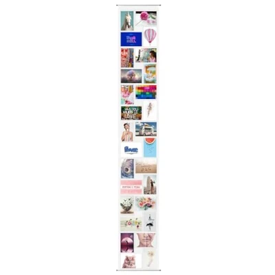Abbildung von trendfinding® Fotovorhang 10x15cm Hoch und Querformat Foto Bilder Postkarten Format Fotowand Fotogalerie Fototaschen Fotohalter Taschenvorhang Fotos (28 10x15 Metallstange oben /Querformat)
