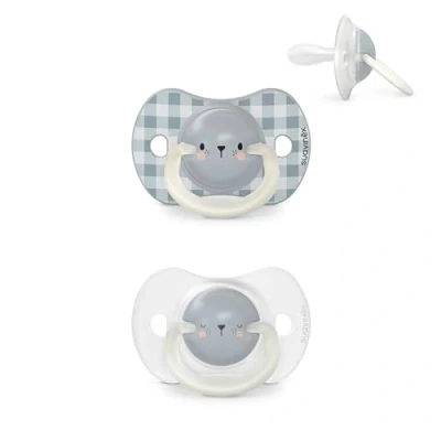 Abbildung von Suavinex, Night&amp;Day Schnuller für Babys von 0 6 Monaten, Neugeborene, Leuchtend im Dunkeln Babyschnuller, mit Physiologischem Sauger SX Pro aus Silikon, Symmetrisch, Blaue, 2er Pack