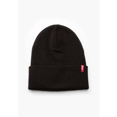 Abbildung von Levi&#039;s Slouchy RED TAB Beanie Unisex Mütze, Größe: One Size, Regular black