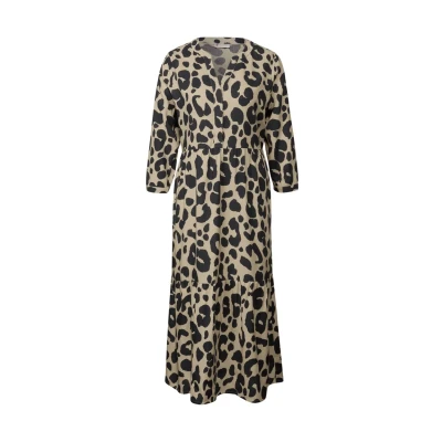 Abbildung von Street One Gemustertes Volant Freizeitkleid, Damen, Größe: 42, Beige