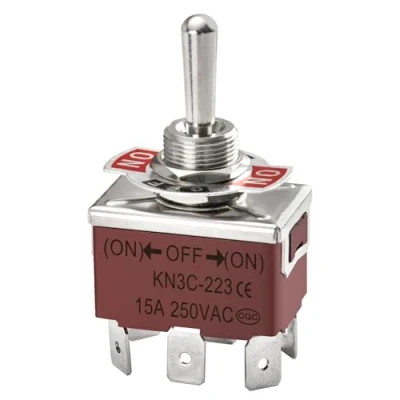 Abbildung von Heschen Metall Kipptaster DPDT Momentan (EIN)/AUS/(EIN) 3 Position 15A 250VAC 6 Tab Klemme CE