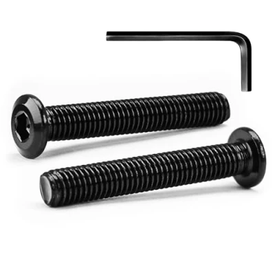 Abbildung von 20 Sätze M6 x 50mm Flachkopfschrauben Flachkopf Innensechskantschrauben, A2 V2A Edelstahl Schwarzes Oxid, Sechskantschrauben für Möbel, Möbelschrauben,mit Hex Key