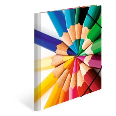 Abbildung von HERMA Sammelmappen A4 Stifte Set, 3 Stück, Kinder Eckspanner Mappen aus Pappe mit Kunst Motiv, Gummizug, Innenklappen und Innendruck für Jungen Mädchen