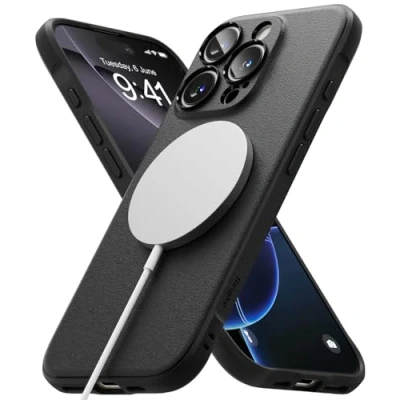 Abbildung von Ringke Onyx Magnetic Case [Kompatibel mit MagSafe] für iPhone 16 Pro Max Hülle, Fester Griff rutschfest Schlank Robuste Stoßfeste Anti Kratzer Handyhülle Magnet Ladegerät/Zubehör Black