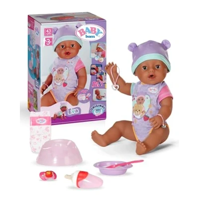 Abbildung von BABY born Eva 43cm, Babypuppe mit 10 Funktionen und Accessoires, für Kinder ab 3 Jahren, funktioniert ohne Batterie, 43cm große Puppe, 836408 Zapf Creation