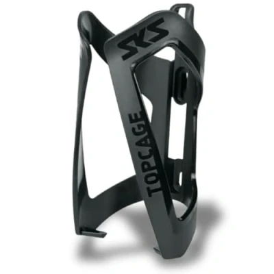 Abbildung von SKS GERMANY TOPCAGE BLACK Flaschenhalter für Fahrräder (Fahrradzubehör aus hochfestem &amp; leichtem Kunststoff, verstellbarer Anschlag, variable Fanghaken sichere Arretierung), schwarz