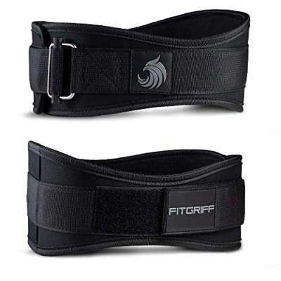 Abbildung von FITGRIFF® Gewichthebergürtel V2 Gewichtheber Gürtel für Damen und Herren Bodybuilding, Krafttraining, Crossfit Training Trainingsgürtel, Weightlifting Belt, Gym Workout (Full Black, L)