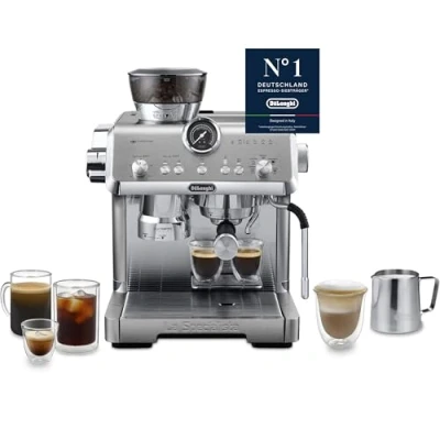 Abbildung von De&#039;Longhi La Specialista Opera EC9555.M Espresso Siebträgermaschine mit Cold Brew und Cool, professioneller Milchaufschäumer, Sensor Mahltechnologie, inklusive Barista Kit, 1550W, Metall
