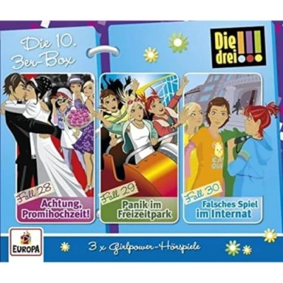 Abbildung von United Soft Media DIE DREI 3er Box Folgen 28 30: Folge 30. Achtung Promihochzeit!; Panik im Freizeitpark; Falsches Spiel Internat