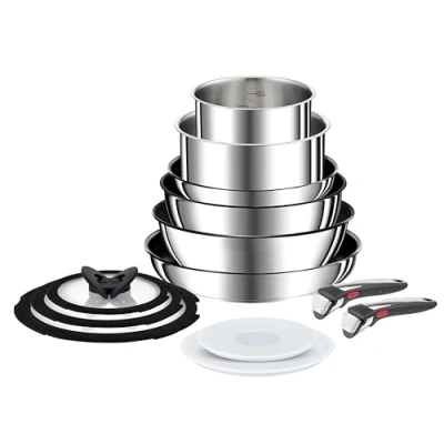 Abbildung von Tefal Ingenio Preference ON 13 teiliges Antihaft Pfannen Set, Induktionspfannen 24 &amp; 28 cm Bratpfannen, 16 20 Stielkasserolle, 26 Wokpfanne, Sautepfanne, Glasdeckel,