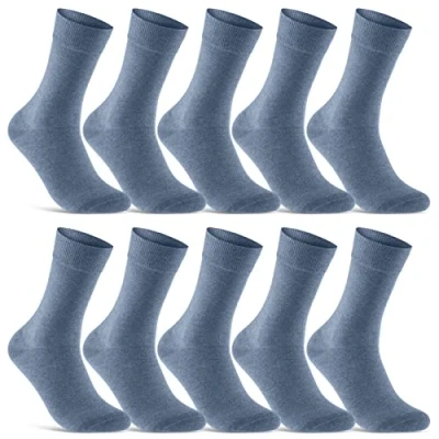 Abbildung von 10 Paar Socken Herren Damen Schwarz Business Baumwolle 70201T (Jeans 39 42)
