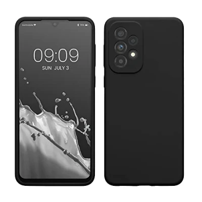 Abbildung von kwmobile Hülle kompatibel mit Samsung Galaxy A33 5G Silikon Handy Case Handyhülle weiche Oberfläche kabelloses Laden Schwarz matt