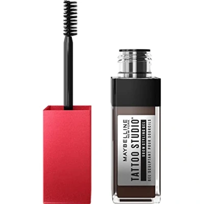 Abbildung von Maybelline New York Augenbrauengel, Für dichter aussehende und geformte Augenbrauen, Wischfest wasserfest, Tattoo Brow 36H Styling Gel, Nr. 260 Deep Brown, 6 ml