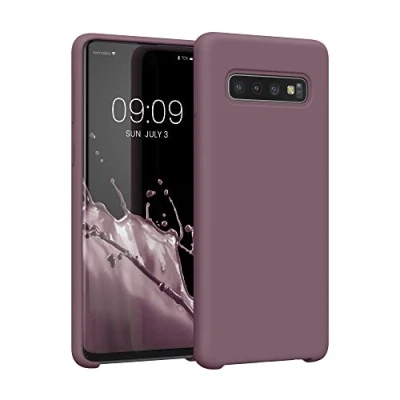 Abbildung von kwmobile Hülle kompatibel mit Samsung Galaxy S10 Silikon Handy Case Handyhülle weiche Oberfläche kabelloses Laden Grape