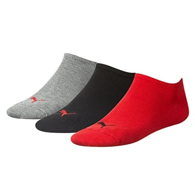 Abbildung von Puma Unisex Sneaker Plain 3p Socken, Schwarz / Rot, 39 42 EU