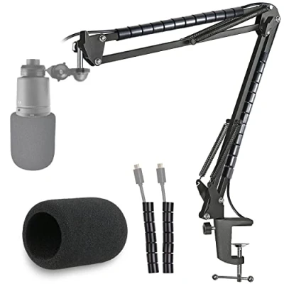 Abbildung von AT2020 Mikrofonarm mit Popschutz, Boom Arm für Audio Technica AT2020USB + AT2035 Mikrofonständer von YOUSHARES