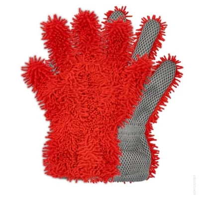 Abbildung von NIGRIN 20282 Autowaschhandschuh mit Insektennetz I Saugfähigste Mikrofaser Für Auto, Fahrräder, Motorräder, Boote
