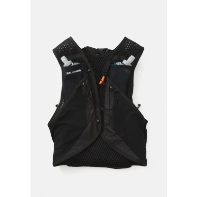 Abbildung von Salomon Active Skin 12 unisex Hydrationsweste Trail running Wandern MTB mit Hydrationsflaschen, Einfache Flüssigkeitszufuhr, Präzise Passform, Optimierte Verstaumöglichkeiten, Schwarz, M