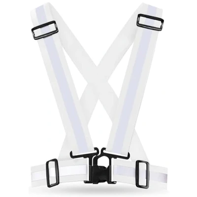 Abbildung von AVANA Reflektorweste Reflektierende Sicherheitsweste Einstellbar Warnweste Leicht Hohe Sichtbarkeit Joggen Fahrrad Laufen Motorrad für Erwachsene &amp; Jugendliche 2er Set (Weiß)