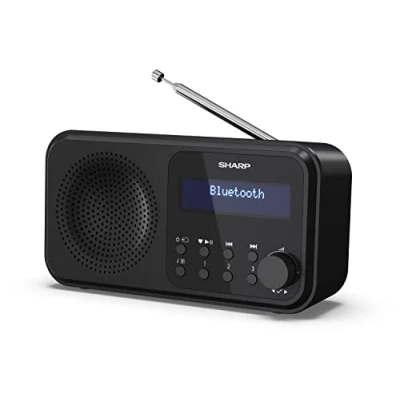Abbildung von SHARP DR P420 Portables Digitalradio (DAB/DAB+/FM mit RDS, USB, Bluetooth 5.0, 3,5mm Klinke Wecker Funktionen), Schwarz